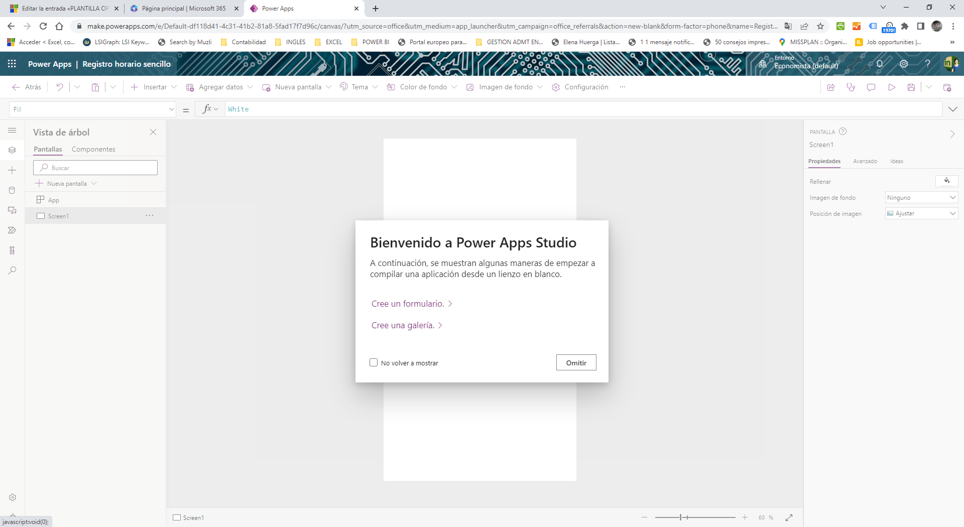 power apps pantalla
