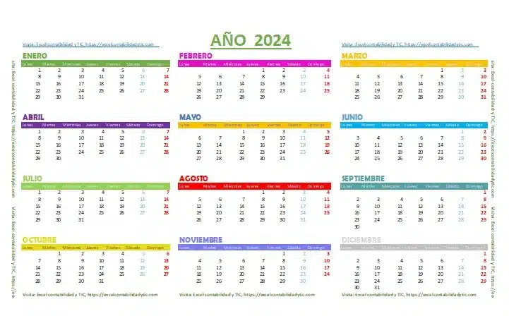 Calendario 2024 Excel gratis 3 calendario 2024 Excel