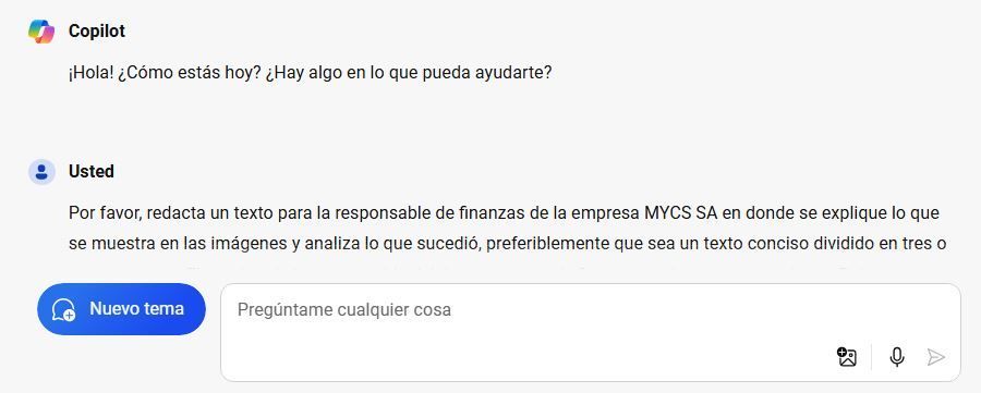 Copilot IA e informes en finanzas