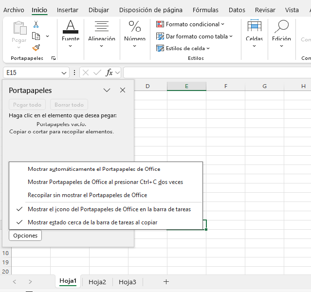 Portapapeles en Excel y Office 3 Portapapeles en Excel
