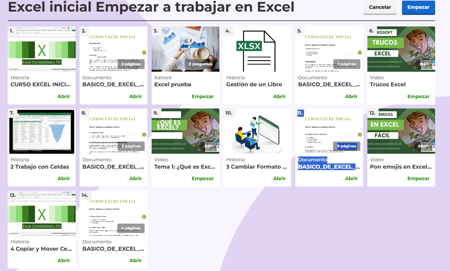 Curso gratis de Excel inicial 2 Curso gratis de Excel inicial