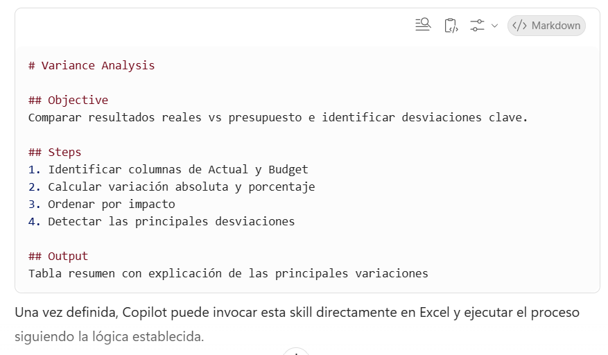 Copilot en Excel y las skills personalizadas