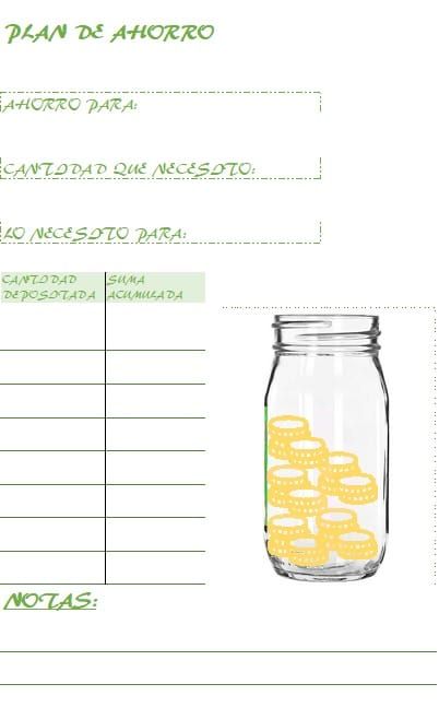 Plan ahorro imprimible en Excel 2 Plan ahorro imprimible en Excel